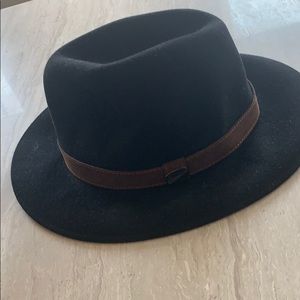 Black fur felt Alessandria hat by Borsalino.